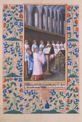 Ilustración de un servicio funerario, del 